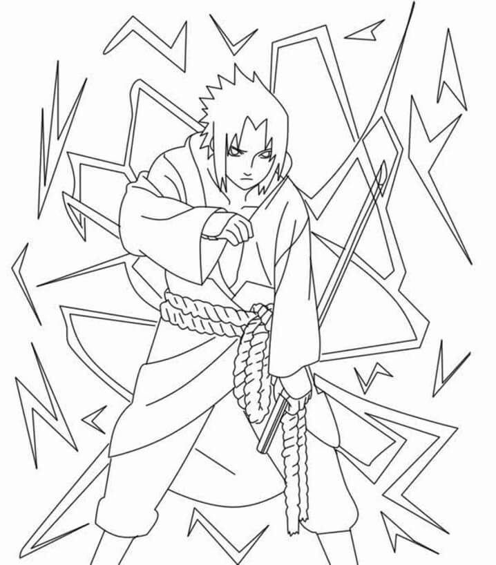 Desenho deSasuke Poderoso para colorir