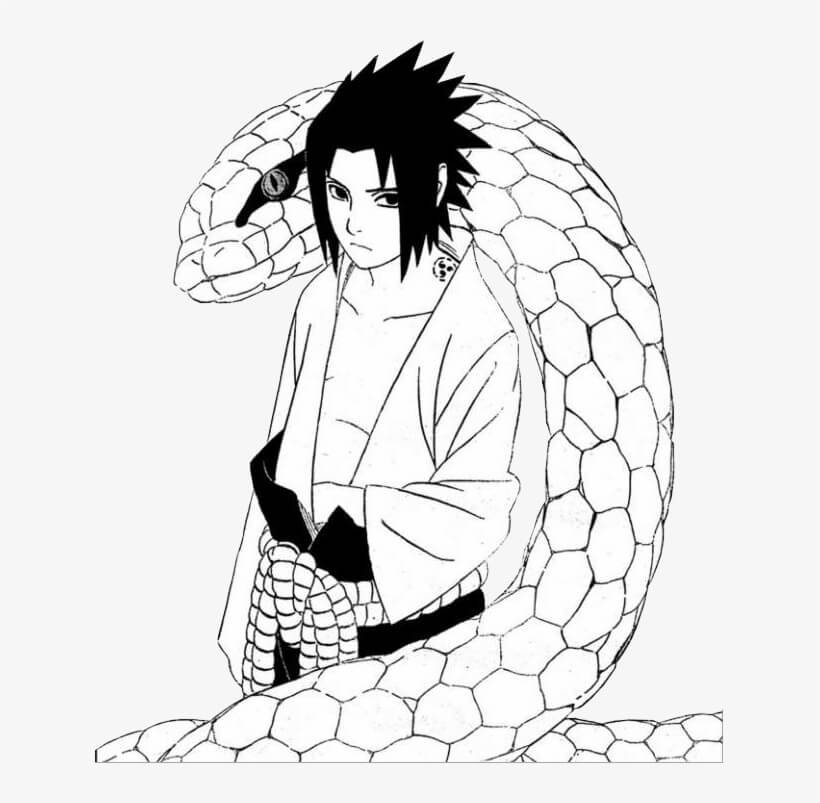 Desenho deSasuke Poderoso 4 para colorir