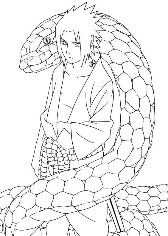 Desenho deSasuke Poderoso 5 para colorir