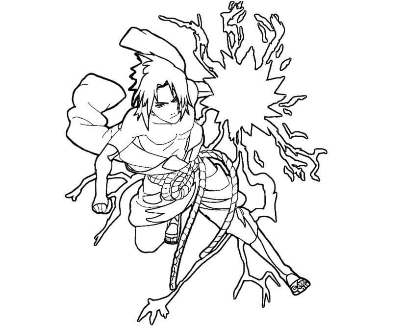 Desenho deSasuke Poderoso para colorir