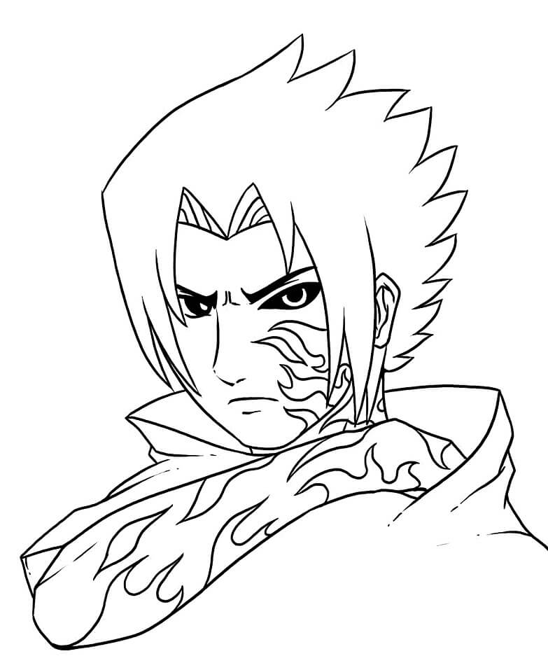 Desenho deSasuke Zangado 3 para colorir