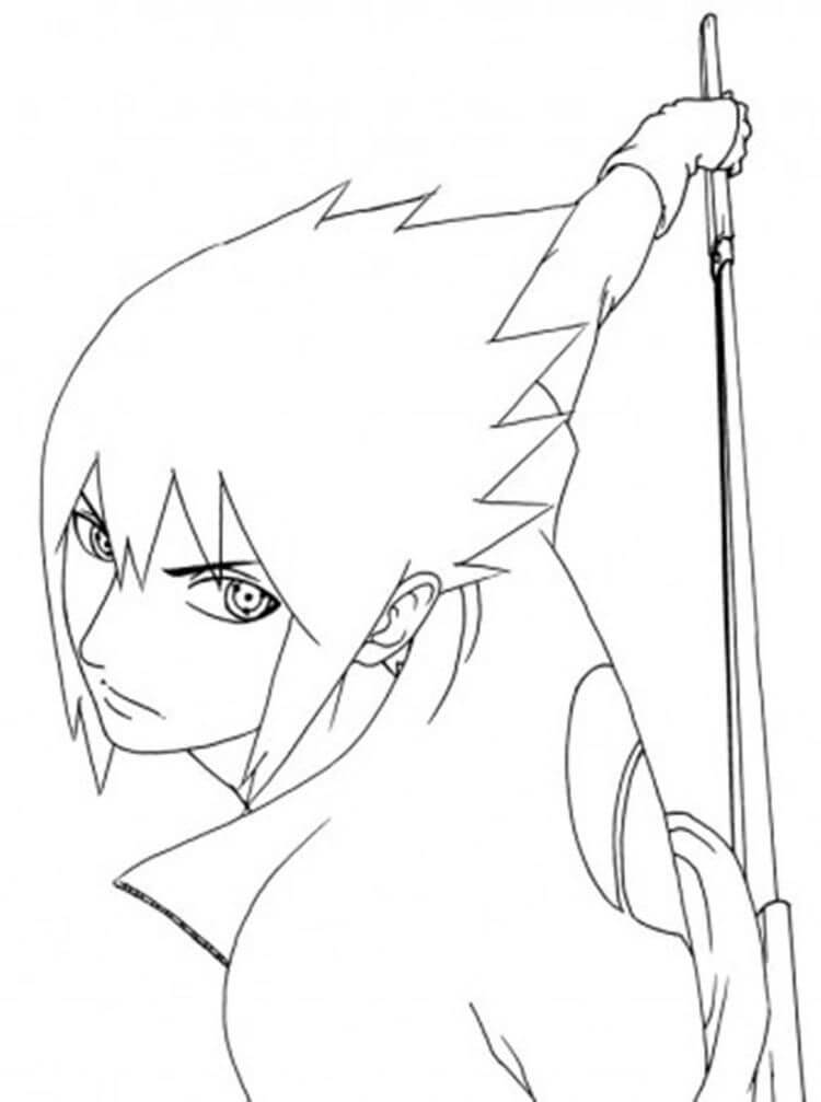 Desenho deSasuke Zangado 4 para colorir