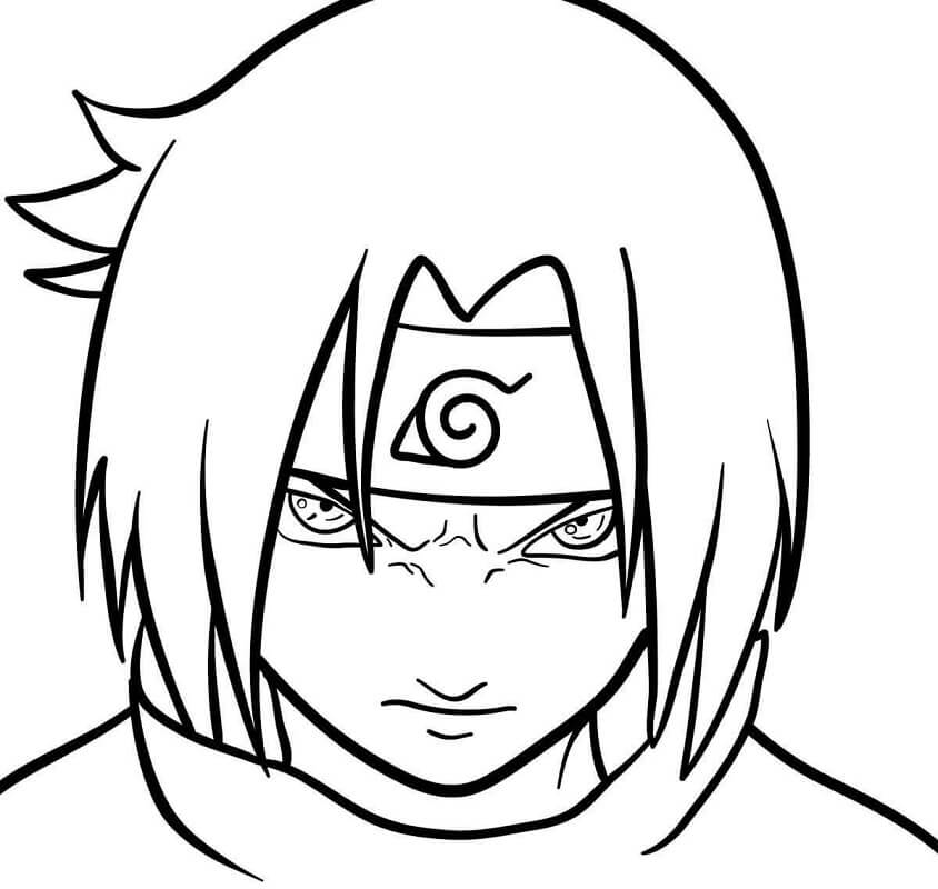 Desenho deSasuke Zangado para colorir