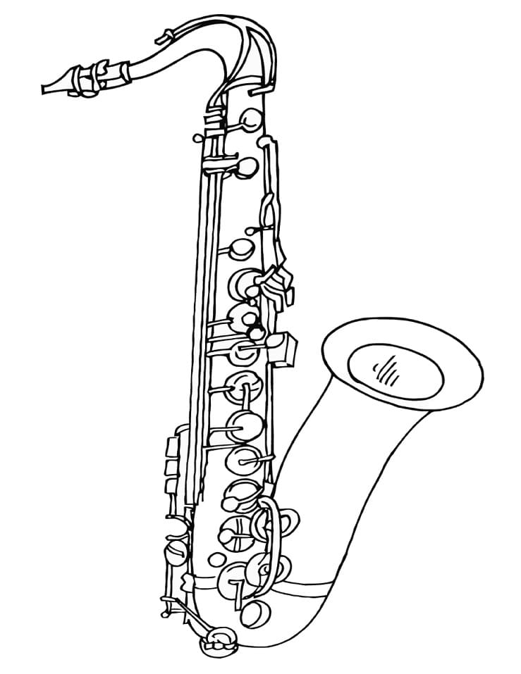 Desenho deSaxofone 1 para colorir