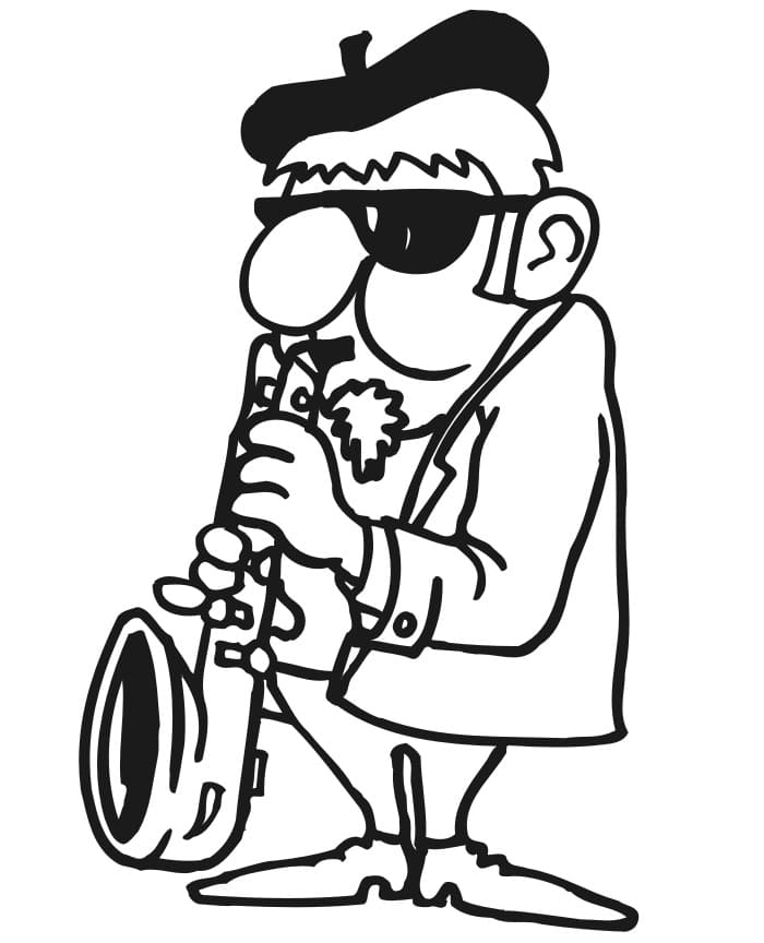 Desenhos de Saxofone para colorir