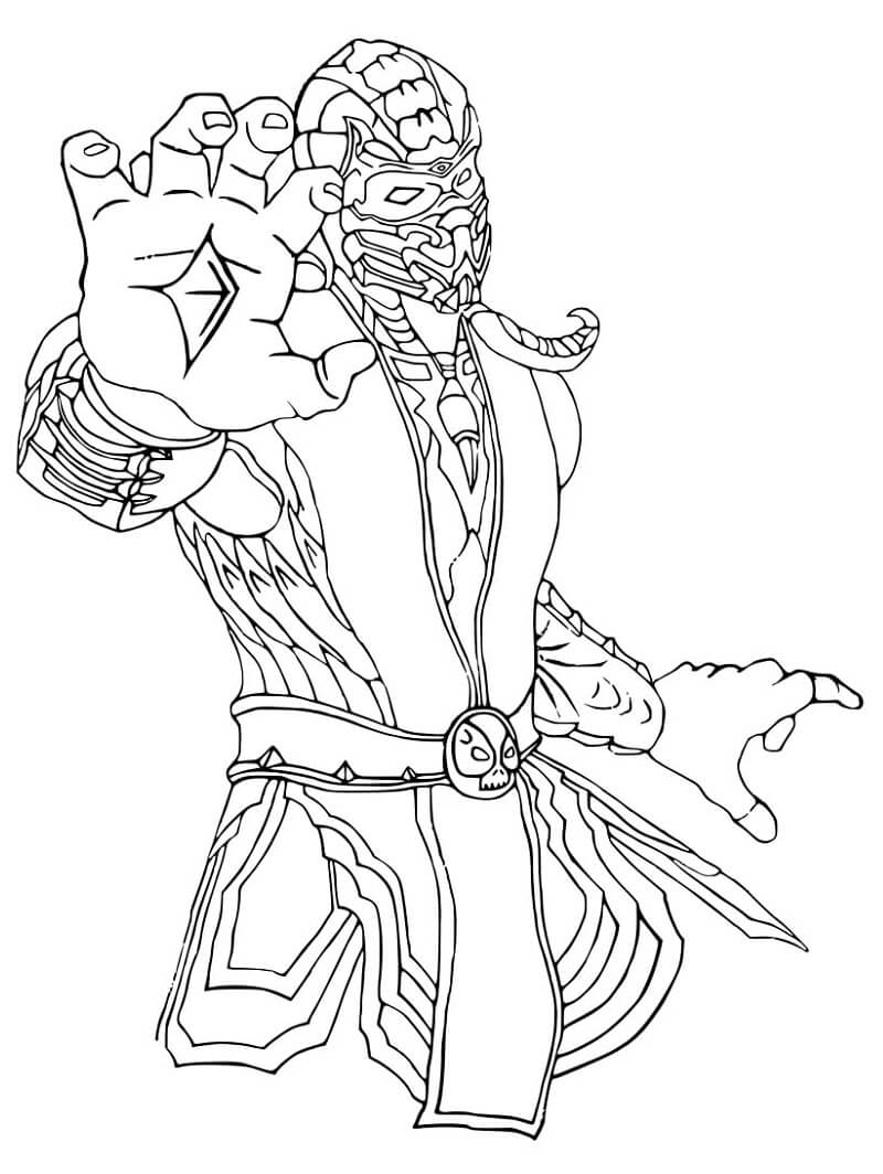 Desenho deScorpion Mortal Kombat para colorir