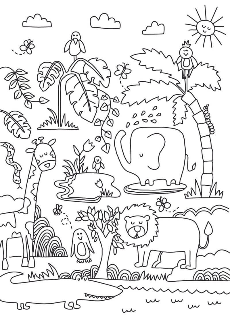 Desenho de Selva para colorir