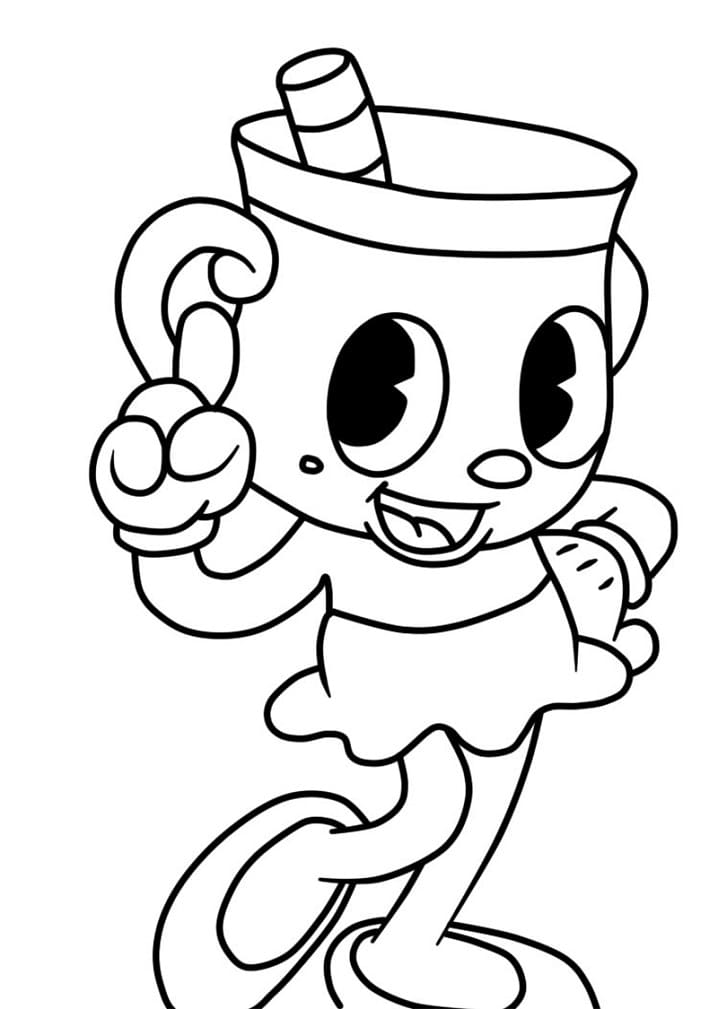 Desenho deSenhorita Cálice de Cuphead para colorir