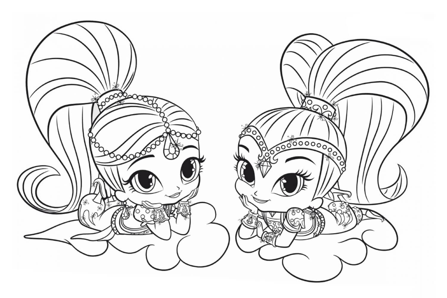 Desenhos de Shimmer e Shine para colorir