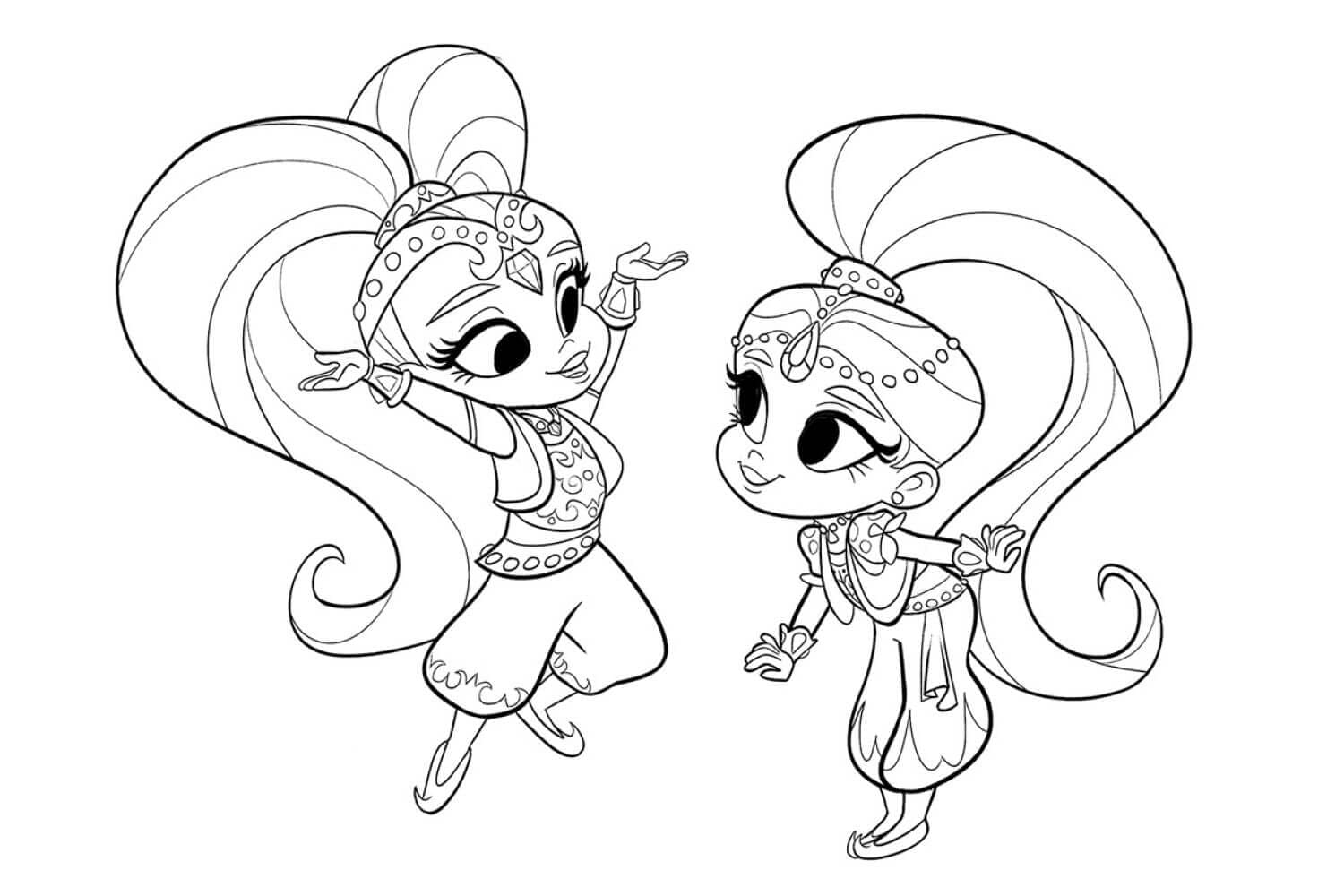 Desenho deShimmer e Shine 2 para colorir