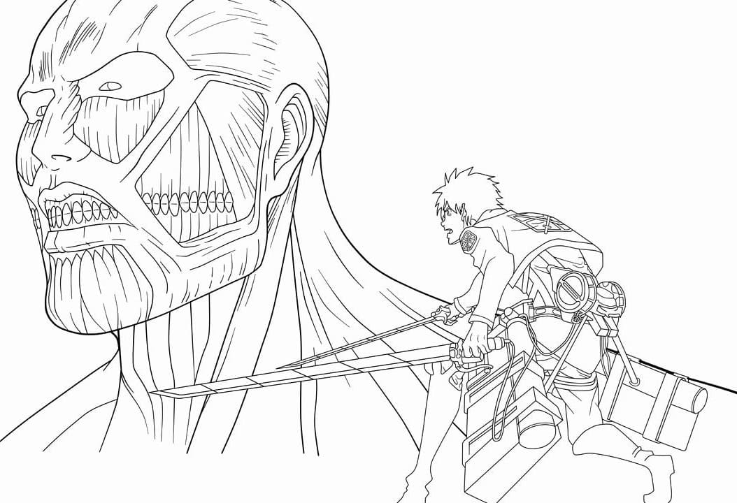 Desenho deShingeki no Kyojin 5 para colorir