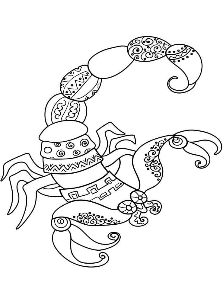 Desenho deSigno do zodíaco de Escorpião para colorir