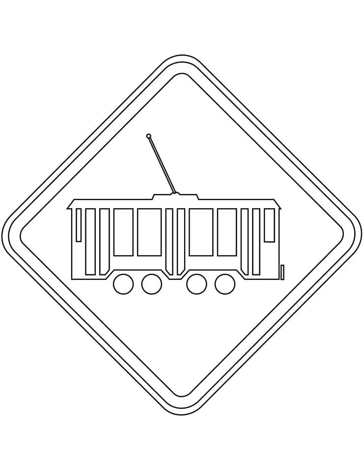 Desenho deSinais de Trânsito no Brasil: Bonde para colorir