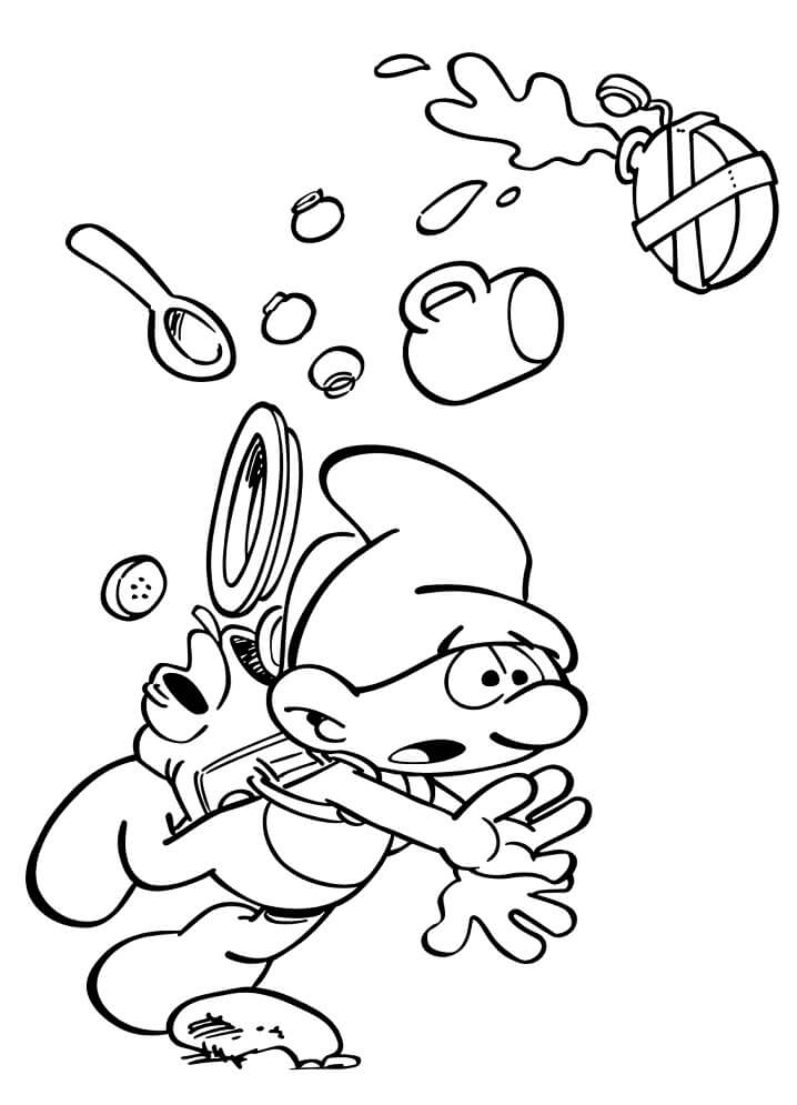 Desenho deSmurf Desastrado 1 para colorir