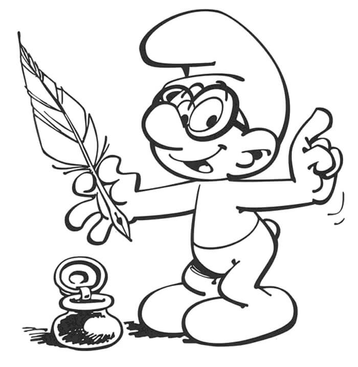 Desenho deSmurf Gênio 3 para colorir