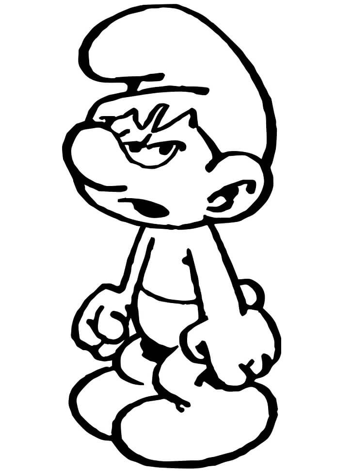 Desenho deSmurf Ranzinza 1 para colorir