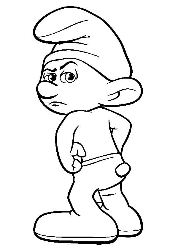 Desenho deSmurf Ranzinza 4 para colorir