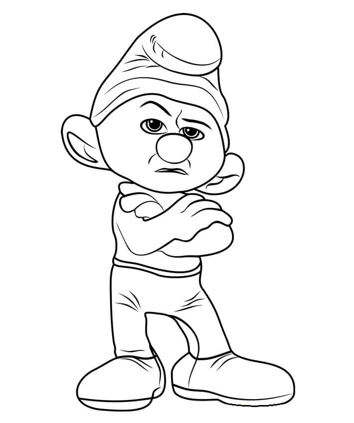 Desenho deSmurf Ranzinza 5 para colorir