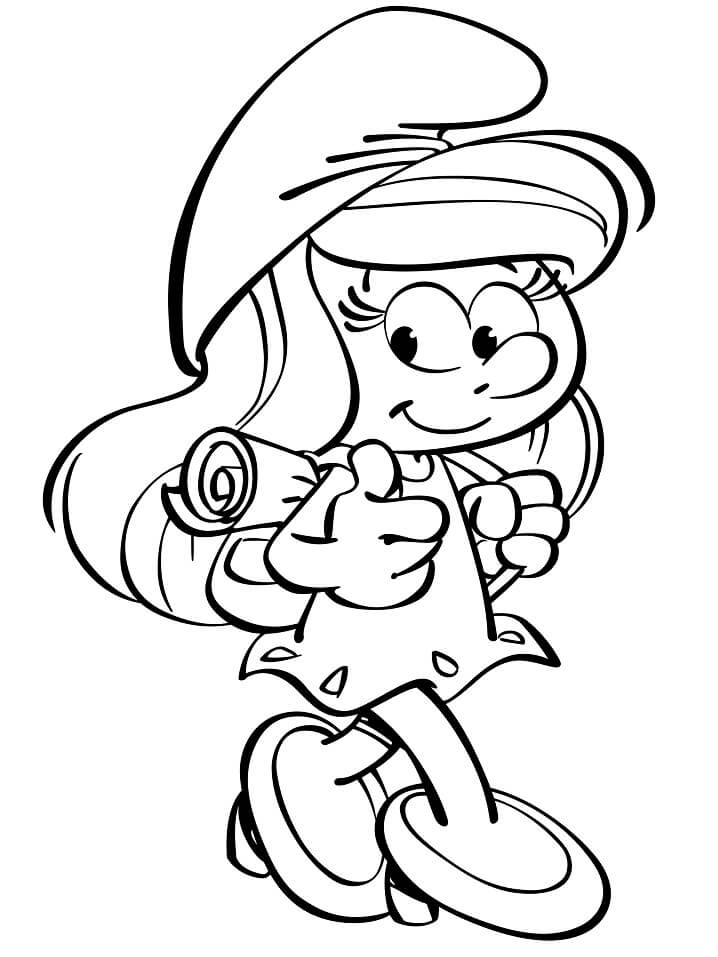 Desenho deSmurfette para colorir