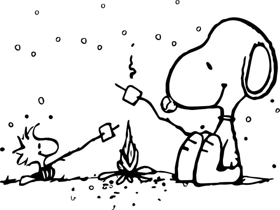 Desenho de Snoopy Feliz para colorir