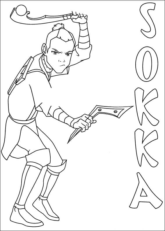 Desenho deSokka de Avatar para colorir