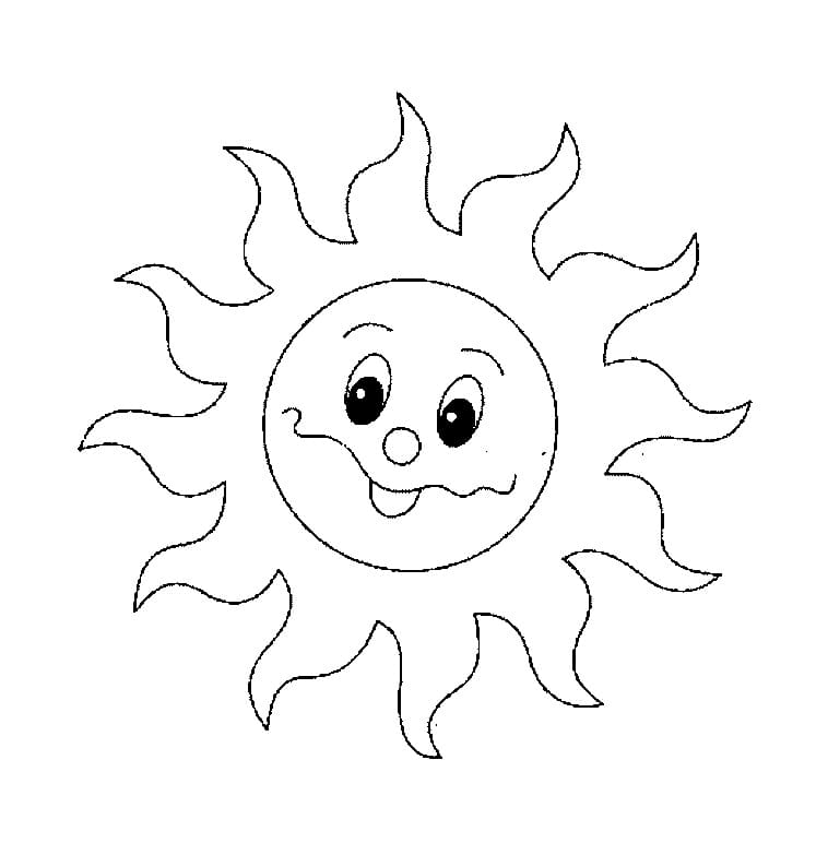 Desenho de Sol Feliz 2 para colorir