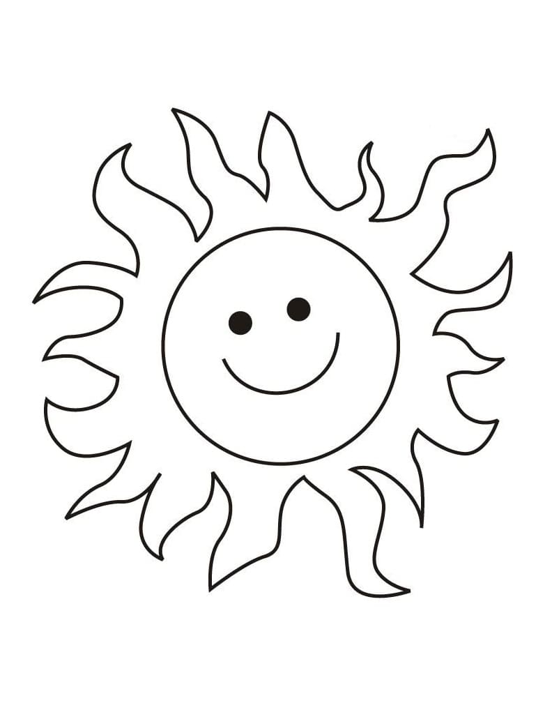 Desenho de Sol Feliz para colorir