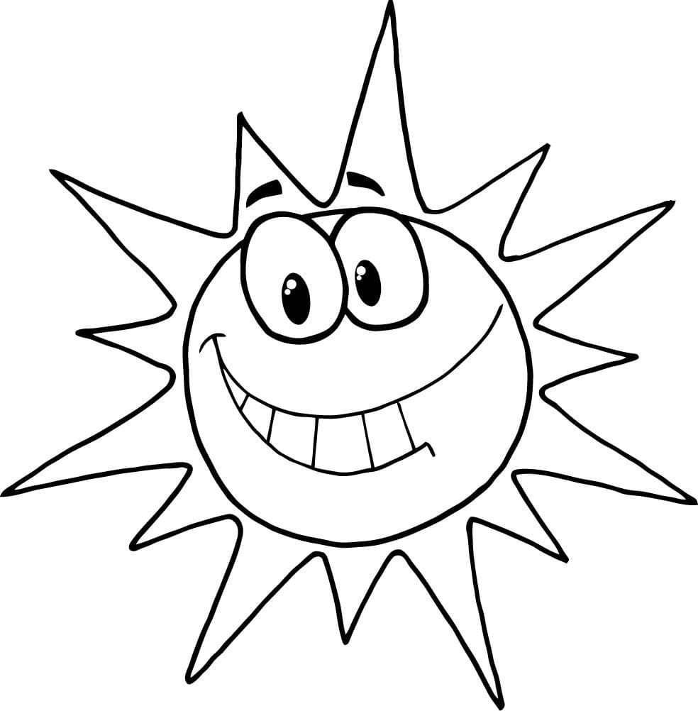 Desenho de Sol Sorrindo 1 para colorir