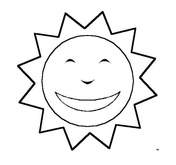 Desenho de Sol Sorrindo para colorir