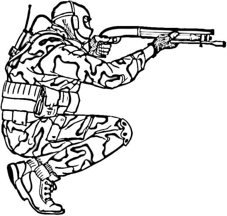 Desenho de Soldado de Combate 1 para colorir