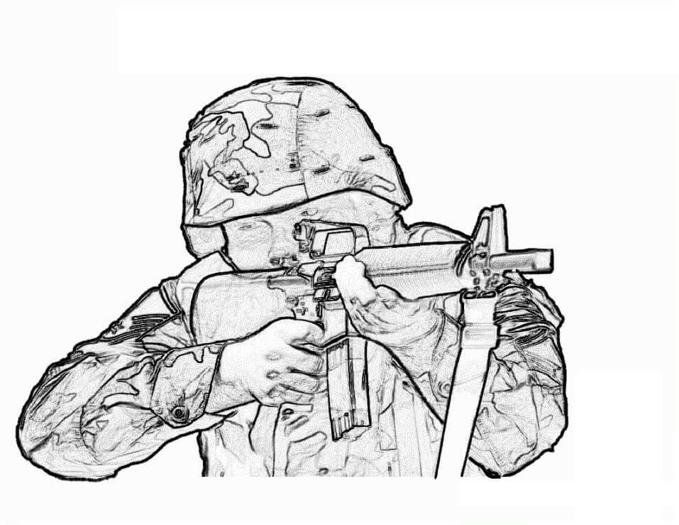 Desenho de Soldado de Combate 2 para colorir