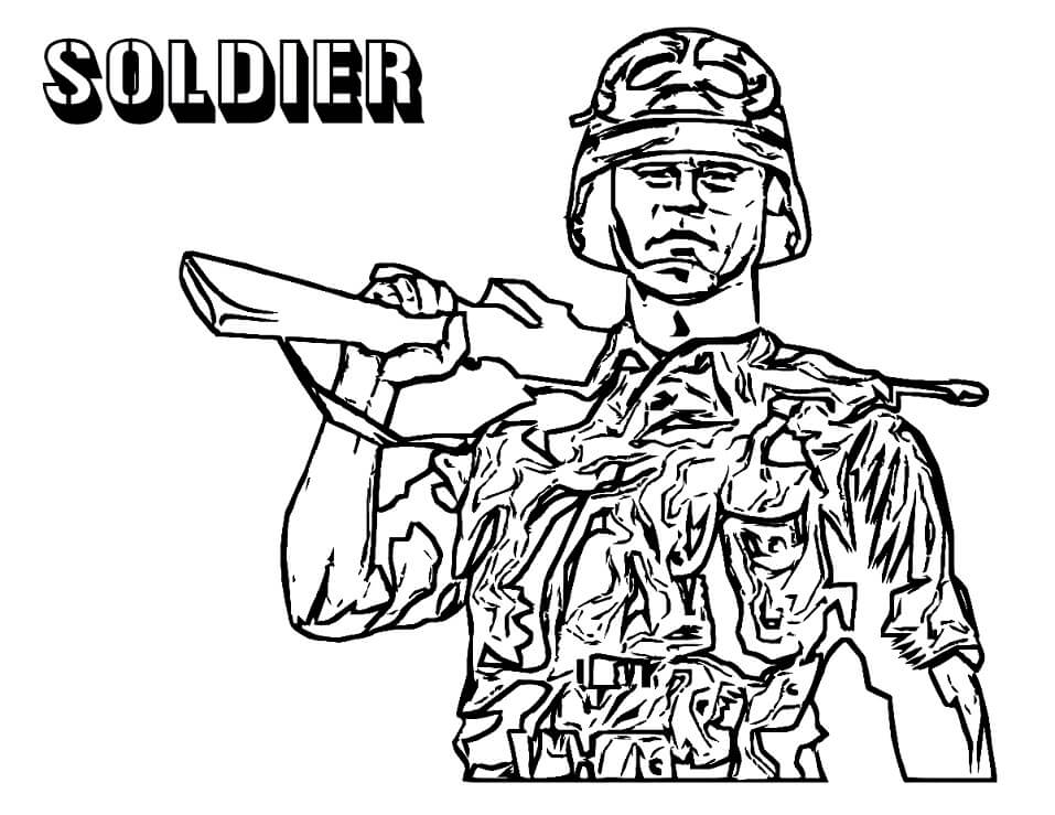 Desenho de Soldado de Combate 3 para colorir