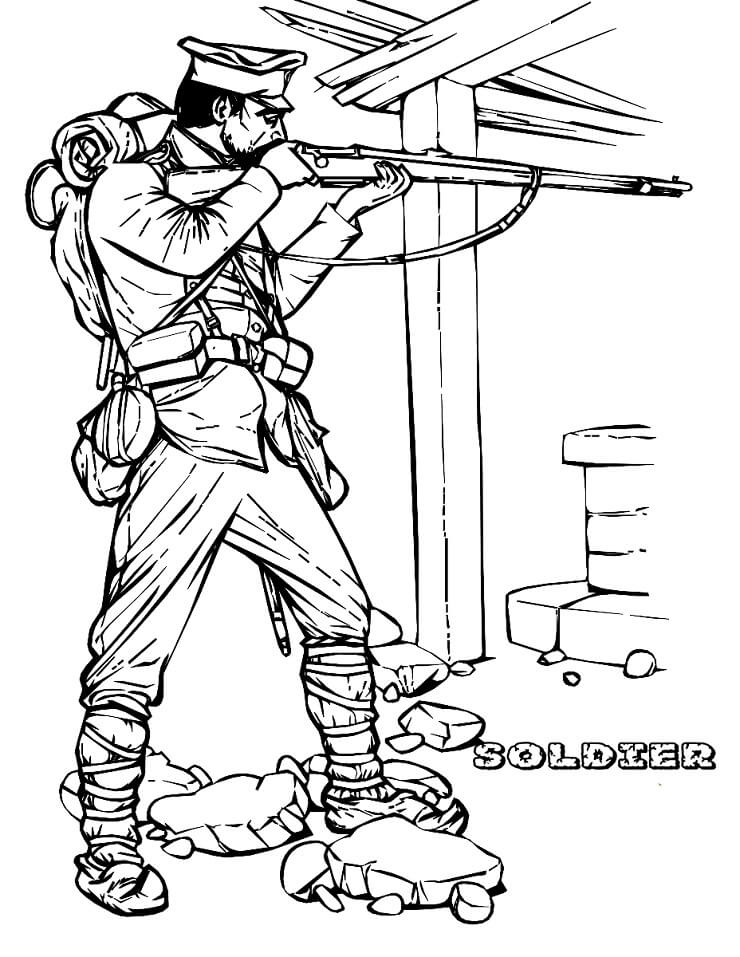 Desenho de Soldado de Combate para colorir