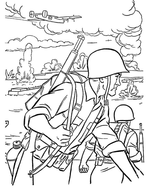 Desenho deSoldados 6 para colorir