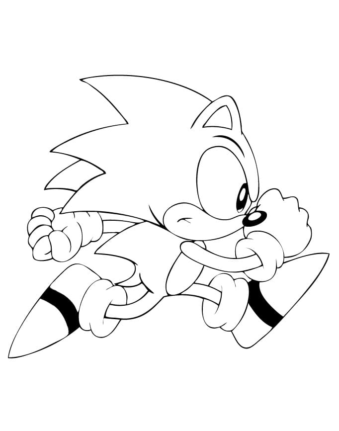 Desenho deSonic Correndo 4 para colorir