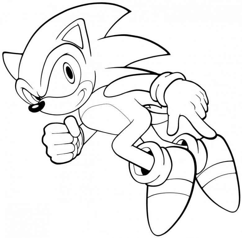 Desenho de Sonic Correndo 5 para colorir