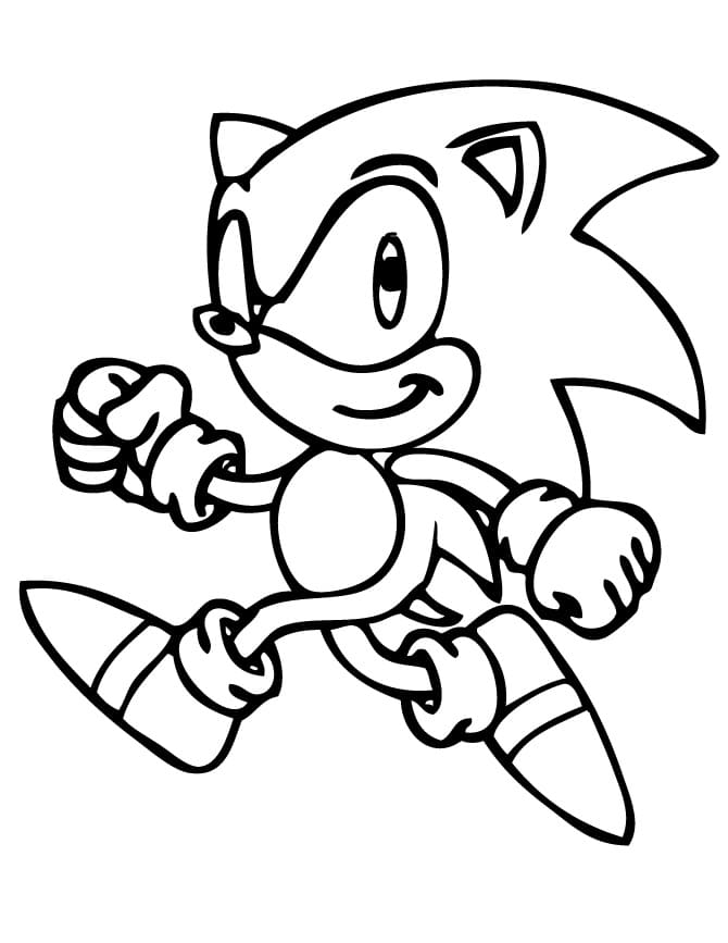 Desenho de Sonic Correndo para colorir