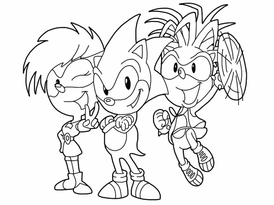 Desenho deSonic e Amigos para colorir