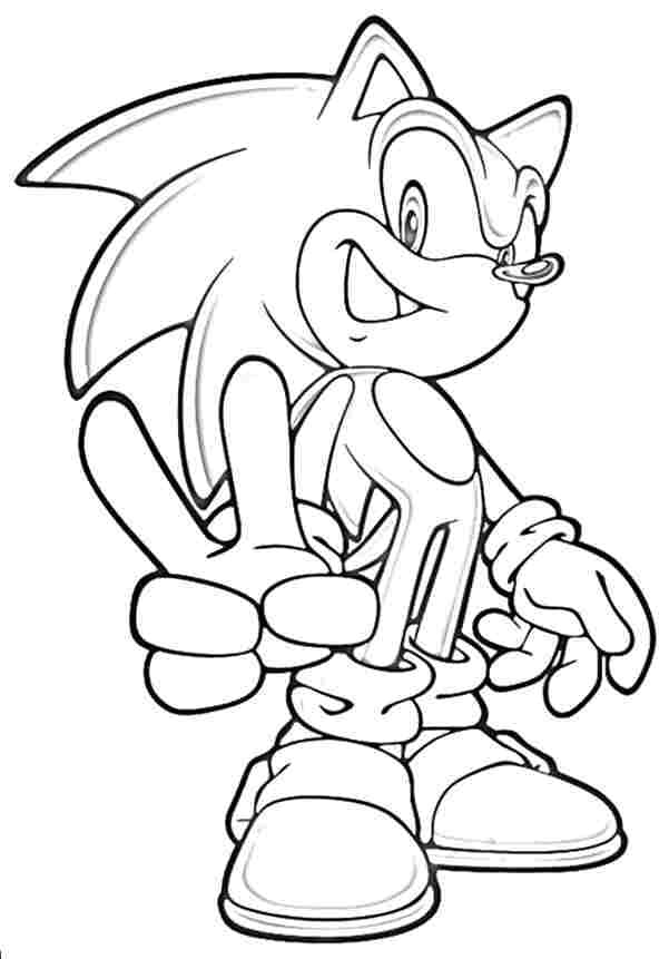 Desenho de Sonic Feliz para colorir