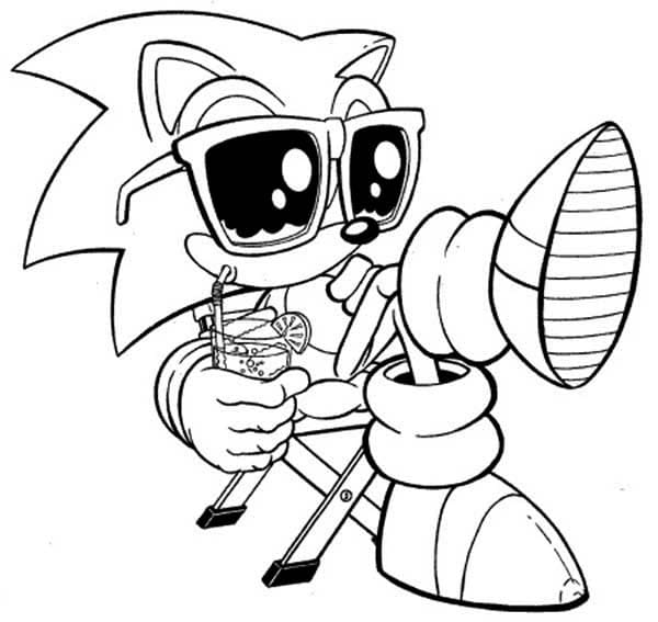 Desenho de Sonic Relaxando para colorir