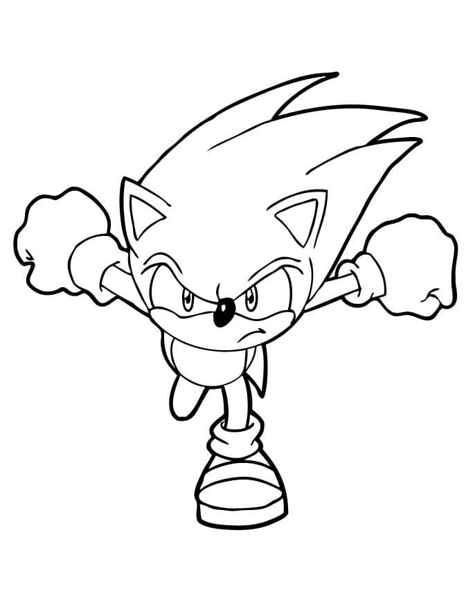 Desenho de Sonic Zangado para colorir