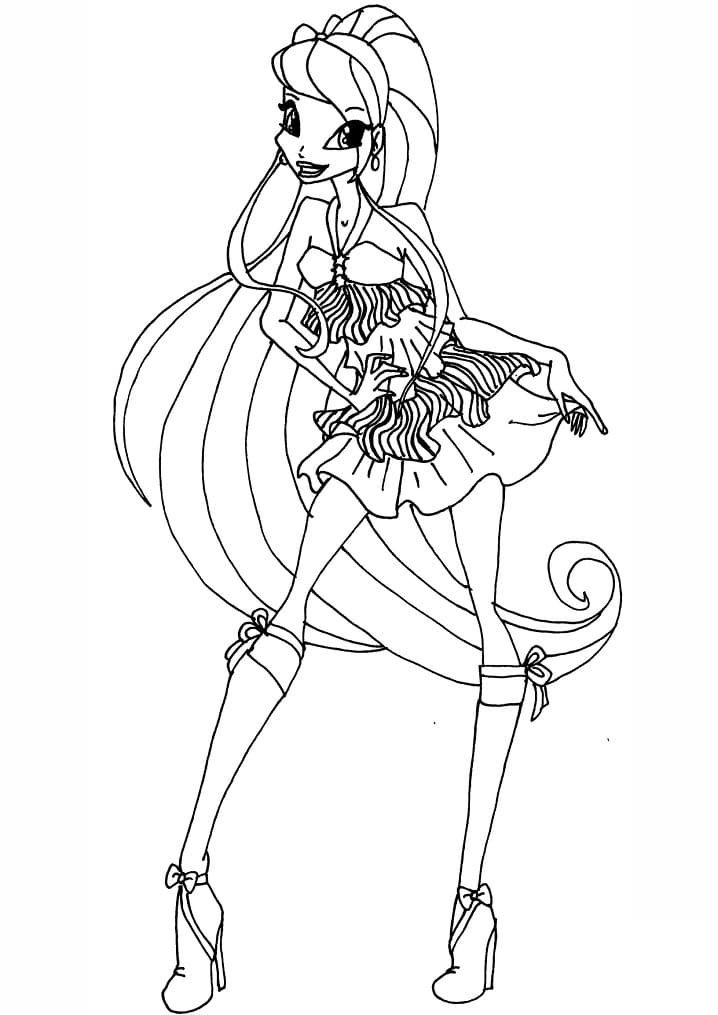 Desenho deStella da Clube Winx 6 para colorir