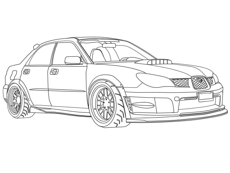 Desenho deSubaru Carro de Corrida para colorir