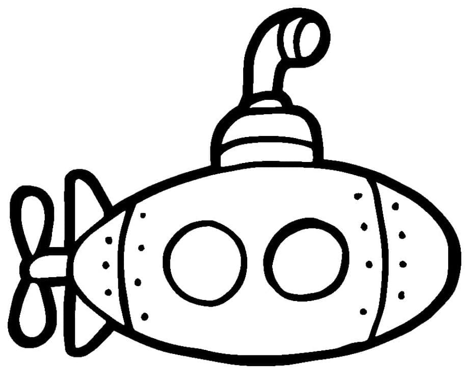 Desenho deSubmarino Engraçado para colorir