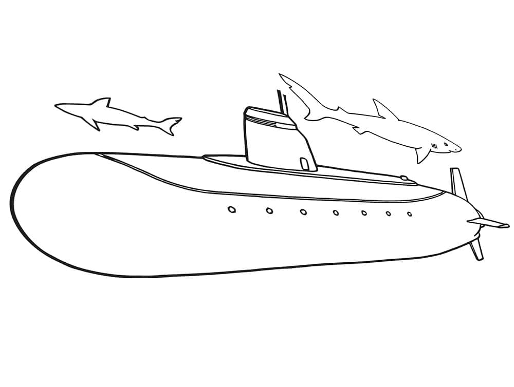 Desenho deSubmarino Militar para colorir