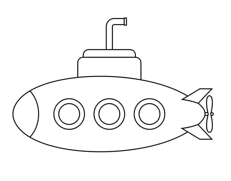 Desenho deSubmarino Simples para colorir