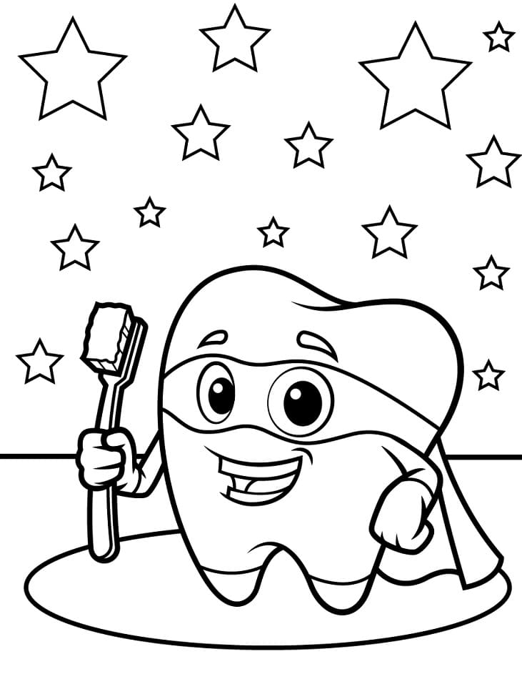 Desenho de Super Dente para colorir