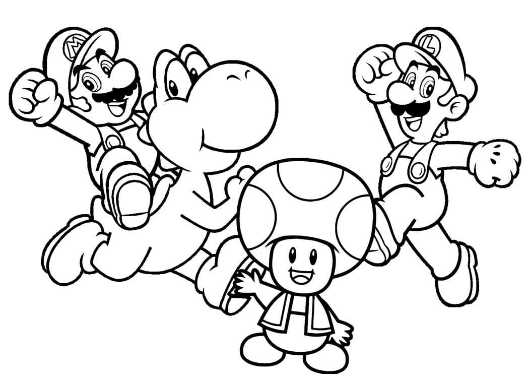 Desenho de Super Mario Bros para colorir