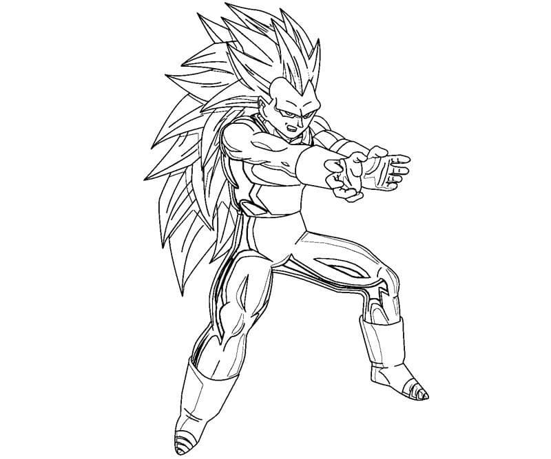 Desenho deSuper Saiyan 3 Vegeta para colorir