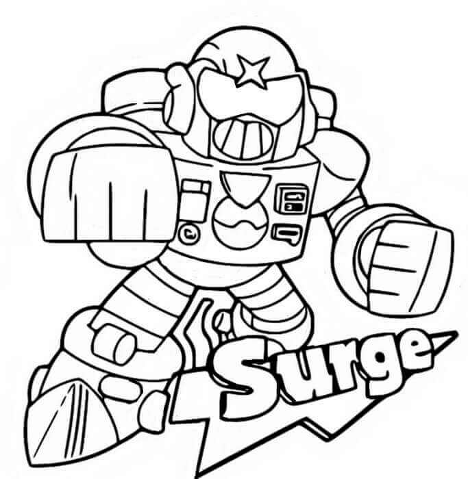 Desenho deSurge Brawl Stars para colorir